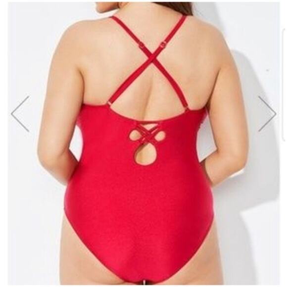 NWT Swimsuits for All Fuego bright red swimsuit - Picture 2 of 9